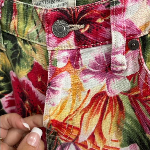 Ralph Lauren Women's Floral Skinny Jeans - Red and Green - Picture 5 of 9